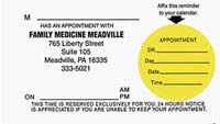 Appointment Reminder Card